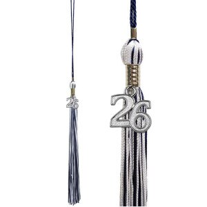 Commemorative navy and white tassel 2026